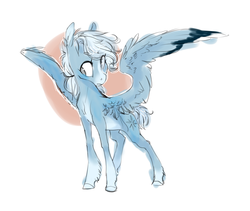 Size: 1280x1082 | Tagged: safe, artist:amphoera, oc, oc only, oc:wind shear, simple background, solo, spread wings, unshorn fetlocks, white background