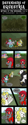 Size: 900x3930 | Tagged: safe, artist:paintbrushponyartist, applejack, fluttershy, pinkie pie, rainbow dash, rarity, surprise, twilight sparkle, oc, oc:bombshell, oc:hyper active, oc:razor sharp, alicorn, bugbear, griffon, pony, comic:attack of the bugbear, g4, slice of life (episode), spoiler:comic, bow, clothes, comic, glasses, hair bow, hat, lab coat, part 2, sleeping, sunglasses, twilight sparkle (alicorn), vest