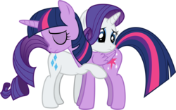 Size: 8192x5115 | Tagged: safe, artist:volodragon, rarity, twilight sparkle, alicorn, pony, g4, absurd resolution, female, hug, mare, sad, twilight sparkle (alicorn)