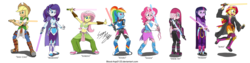 Size: 1781x449 | Tagged: safe, artist:blood-asp0123, applejack, fluttershy, pinkie pie, rainbow dash, rarity, sunset shimmer, twilight sparkle, human, equestria girls, g4, armpits, badass, badass adorable, belly button, cute, flutterbadass, humane five, humane seven, humane six, jedi, lightsaber, lightsaber techniques, pinkamena diane pie, simple background, sleeveless, star wars, transparent background, way of the hawk bat, way of the krayt dragon, way of the mynock, way of the rancor, way of the sarlaac, way of the vornskr, way of the ysalamiri, weapon