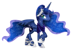 Size: 4285x3000 | Tagged: safe, artist:theshadowstone, princess luna, crystal pony, pony, g4, bedroom eyes, clothes, crystal luna, crystallized, female, looking at you, open mouth, raised hoof, simple background, solo, spread wings, transparent background, vector