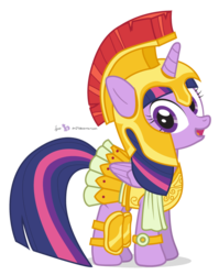 Size: 660x830 | Tagged: safe, artist:dm29, twilight sparkle, alicorn, pony, g4, scare master, armor, armor skirt, athena sparkle, clothes, costume, cute, female, mare, simple background, skirt, solo, transparent background, twilight sparkle (alicorn)