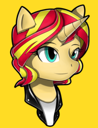 Size: 2000x2600 | Tagged: safe, artist:flam3zero, sunset shimmer, pony, unicorn, g4, clothes, female, high res, solo