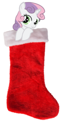 Size: 851x1634 | Tagged: safe, artist:creshosk, edit, sweetie belle, g4, christmas, christmas stocking, cute, diasweetes, female, leaning, looking at you, peekaboo, peeking, simple background, smiling, sock, solo, white background