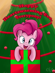 Size: 1350x1800 | Tagged: safe, artist:egstudios93, pinkie pie, g4, box, christmas tree, female, solo, tree