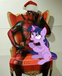 Size: 2009x2488 | Tagged: safe, twilight sparkle, g4, christmas, deadpool, funny, high res