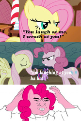 Size: 533x800 | Tagged: safe, fluttershy, pinkie pie, g4, irony