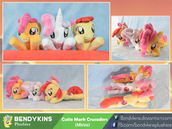 Size: 1024x768 | Tagged: safe, artist:bendykins, apple bloom, scootaloo, sweetie belle, g4, adorabloom, cute, cutealoo, cutie mark, cutie mark crusaders, diasweetes, irl, photo, plushie, the cmc's cutie marks