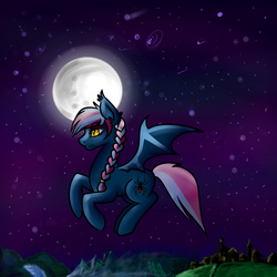 Size: 2050x2050 | Tagged: safe, artist:pegabella, oc, oc only, oc:night weaver, bat pony, pony, high res, solo