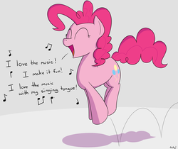 Size: 2353x1972 | Tagged: safe, artist:rapidstrike, pinkie pie, g4, bouncing, death grips, female, singing, solo