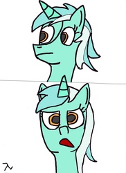 Size: 8160x11222 | Tagged: safe, artist:deacon blues, lyra heartstrings, pony, unicorn, g4, absurd resolution, looking at you, meme, reaction image, wat