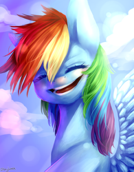 Size: 800x1024 | Tagged: safe, artist:iponylover, rainbow dash, g4, female, smiling, solo