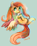 Size: 1142x1440 | Tagged: safe, artist:cherivinca, angel bunny, fluttershy, g4, cute, flying, looking at you
