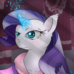 Size: 1024x1024 | Tagged: safe, artist:lordaussie, rarity, pony, unicorn, g4, crying, female, mourning, solo