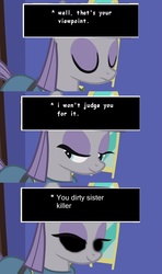 Size: 1280x2160 | Tagged: safe, edit, edited screencap, screencap, maud pie, g4, maud pie (episode), dirty brother killer, female, sans (undertale), solo, spoilers for another series, this will end in getting dunked on, this will end in pain and/or death, undertale