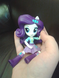 Size: 960x1280 | Tagged: safe, rarity, human, equestria girls, g4, clothes, doll, equestria girls minis, hand, irl, it's dangerous to go alone, photo, skirt, solo, toy