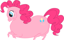 Size: 569x358 | Tagged: safe, pinkie pie, g4, cute, fat, female, obese, piggy pie, pudgy pie, simple background, solo, transparent background, vector, what's opera doc