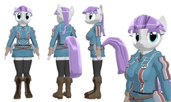 Size: 1280x768 | Tagged: safe, artist:ray670, maud pie, anthro, plantigrade anthro, g4, 3d, valkyria chronicles