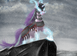 Size: 3000x2200 | Tagged: safe, artist:majormuffin, starlight glimmer, pony, g4, armor, female, glowing eyes, high res, solo