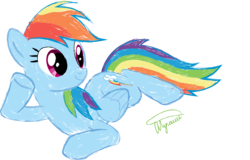 Size: 9353x6000 | Tagged: safe, artist:herbsmoker, rainbow dash, pegasus, pony, g4, absurd resolution, draw me like one of your french girls, female, mare, paintbrush, solo