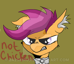 Size: 400x344 | Tagged: safe, artist:ba2sairus, scootaloo, g4, ear fluff, female, scootachicken, solo, watermark