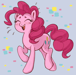 Size: 915x893 | Tagged: safe, artist:sunbusting, pinkie pie, earth pony, pony, g4, blushing, cute, diapinkes, eyes closed, female, laughing, mare, open mouth, simple background, solo