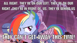 Size: 1000x563 | Tagged: safe, edit, edited screencap, screencap, rainbow dash, g4, the cutie re-mark, alternate timeline, amputee, apocalypse dash, artificial wings, augmented, chesty puller, crystal war timeline, image macro, korean war, marines, meme, prosthetic limb, prosthetic wing, prosthetics, quote, scar, torn ear, wings