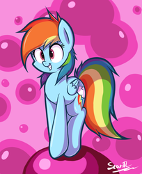 Size: 1869x2293 | Tagged: safe, artist:sheandog, rainbow dash, pegasus, pony, g4, cute, dashabetes, female, grin, mare, smiling, solo