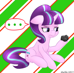 Size: 791x779 | Tagged: safe, artist:melodicmarzipan, starlight glimmer, g4, ..., christmas, coal, female, naughty, solo