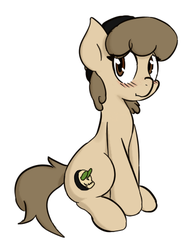 Size: 375x486 | Tagged: safe, artist:candel, oc, oc only, oc:sandpone, pony, blushing, cute, male, solo, trap