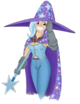 Size: 1024x1331 | Tagged: safe, artist:animefreak40k, trixie, human, g4, alicorn amulet, cleavage, female, grin, humanized, simple background, smiling, solo, transparent background
