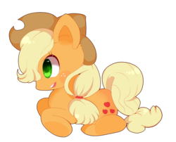 Size: 2813x2270 | Tagged: safe, artist:sheeppoops, applejack, g4, female, high res, prone, solo