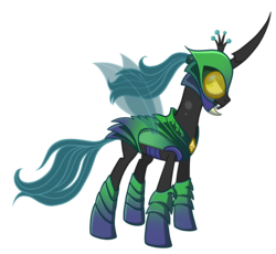 Size: 1800x1656 | Tagged: safe, artist:thecheeseburger, idw, queen chrysalis, changeling, changeling queen, fiendship is magic, g4, spoiler:comicfiendshipismagic5, armor, female, holeless, idw showified, simple background, solo, transparent background, vector