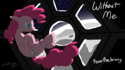 Size: 4000x2250 | Tagged: safe, artist:dragonwolfrooke, pinkie pie, g4, 4everfreebrony, cupola (iss), female, international space station, moon, music, pink side of the moon, solo, space