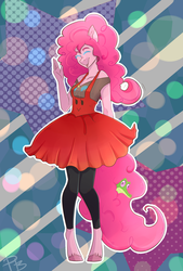 Size: 2000x2965 | Tagged: safe, artist:hfinder, pinkie pie, earth pony, anthro, g4, clothes, female, high res, solo
