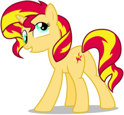 Size: 6500x6000 | Tagged: safe, artist:caliazian, sunset shimmer, pony, unicorn, g4, absurd resolution, derp, female, simple background, solo, transparent background, vector