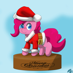 Size: 3000x3000 | Tagged: safe, artist:mopyr, pinkie pie, g4, christmas, female, high res, outfit, solo