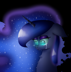 Size: 1192x1200 | Tagged: safe, artist:norica-official, alicorn, pony, crying, nightmare luna, sad, solo