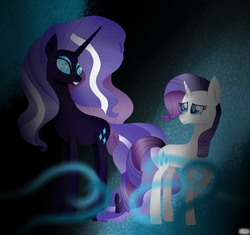 Size: 1700x1600 | Tagged: safe, artist:norica-official, nightmare rarity, rarity, pony, g4, duality, duo, self ponidox