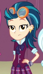 Size: 281x479 | Tagged: safe, screencap, indigo zap, equestria girls, g4, my little pony equestria girls: friendship games, bored, clothes, cropped, crystal prep academy, crystal prep academy uniform, cute, female, school uniform, solo, zapabetes