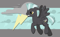 Size: 2560x1600 | Tagged: safe, artist:alicehumansacrifice0, thunderlane, pegasus, pony, g4, cutie mark background, male, solo, stallion, trotting, wallpaper