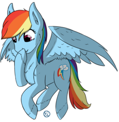 Size: 534x544 | Tagged: safe, artist:corpselucefer, rainbow dash, pegasus, pony, g4, female, simple background, solo