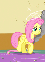 Size: 471x641 | Tagged: safe, screencap, fluttershy, pegasus, pony, g4, party of one, season 1, animated, circling stars, dizzy, female, mare, solo