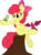 Size: 7500x10173 | Tagged: safe, artist:dfectivedvice, artist:mactavish1996, apple bloom, bird, earth pony, pony, g4, absurd resolution, female, simple background, solo, transparent background, tree stump, vector