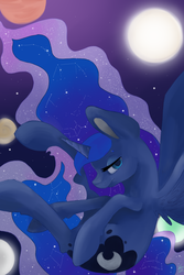 Size: 800x1200 | Tagged: safe, artist:gaabcio13, princess luna, g4, female, moon, night, solo