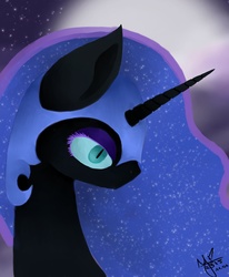 Size: 1648x2000 | Tagged: safe, artist:gaabcio13, nightmare moon, g4, female, moon, portrait, solo