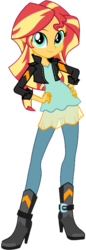 Size: 269x786 | Tagged: safe, artist:76859thomasreturn, sunset shimmer, equestria girls, g4, my little pony equestria girls: friendship games, clothes, female, hand on hip, leather jacket, looking at you, not a vector, pose, simple background, smiling, solo, transparent background