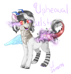 Size: 654x675 | Tagged: safe, artist:missmagicalwolf, oc, oc only, oc:upheaval maelstrom, hybrid, crack shipping, interspecies offspring, magical gay spawn, offspring, parent:discord, parent:king sombra, parents:disombra, parents:sombracord, solo