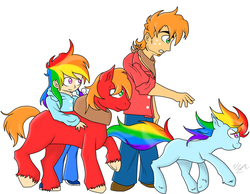 Size: 800x622 | Tagged: safe, artist:tomcolt15, big macintosh, rainbow dash, human, g4, female, human ponidox, humanized, male, ship:rainbowmac, shipping, straight