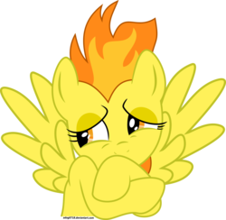 Size: 5524x5388 | Tagged: safe, artist:adog0718, spitfire, g4, absurd resolution, bashful, cutefire, female, simple background, solo, transparent background, vector